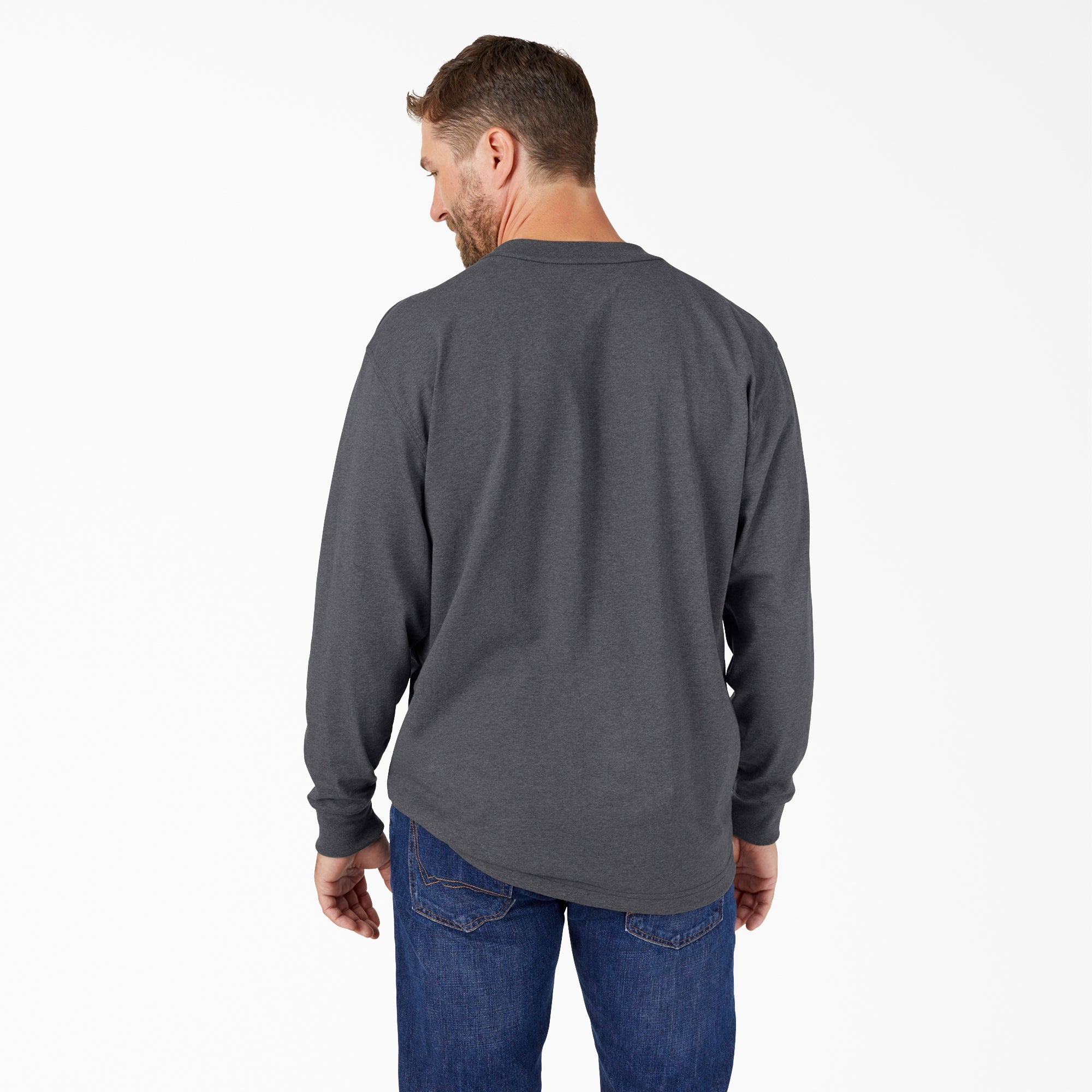 "Heavyweight Heathered Long Sleeve Pocket T-Shirt"
