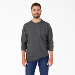 "Heavyweight Heathered Long Sleeve Pocket T-Shirt"