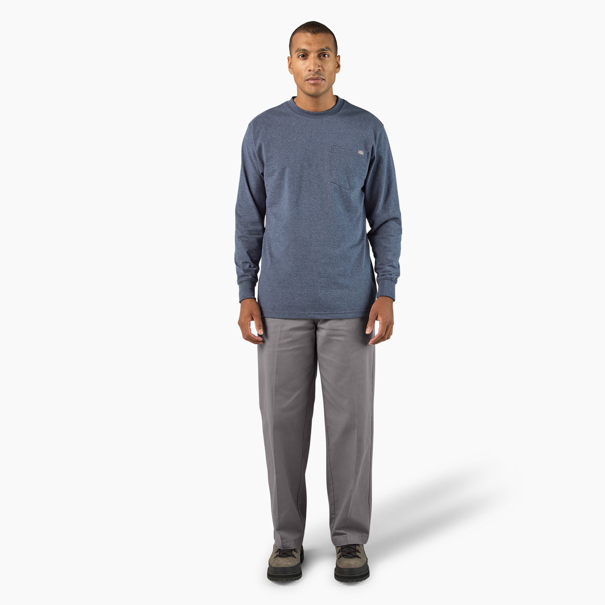 "Heavyweight Heathered Long Sleeve Pocket T-Shirt"