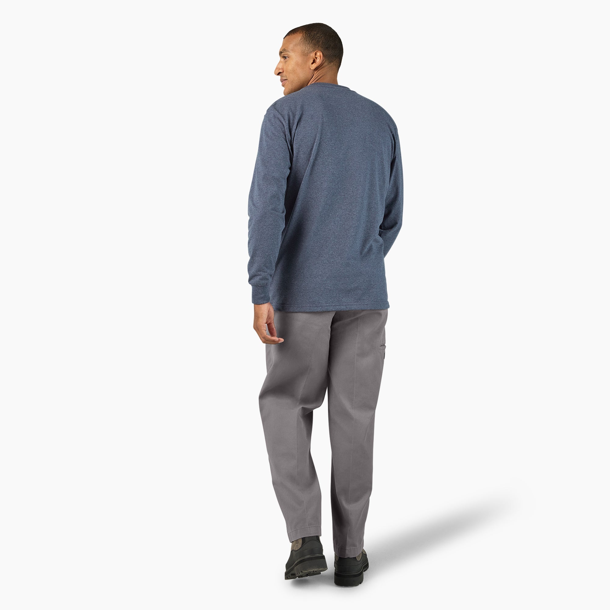 "Heavyweight Heathered Long Sleeve Pocket T-Shirt"