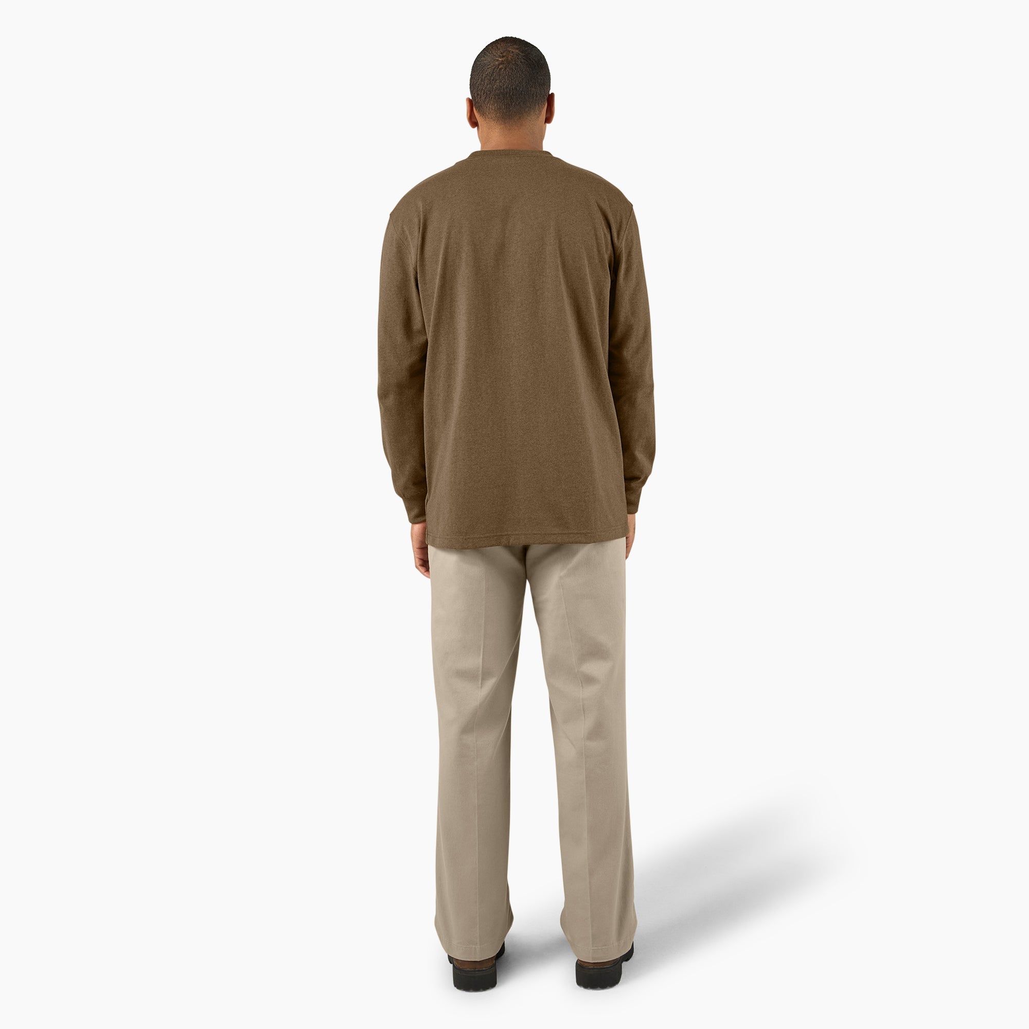 "Heavyweight Heathered Long Sleeve Pocket T-Shirt"