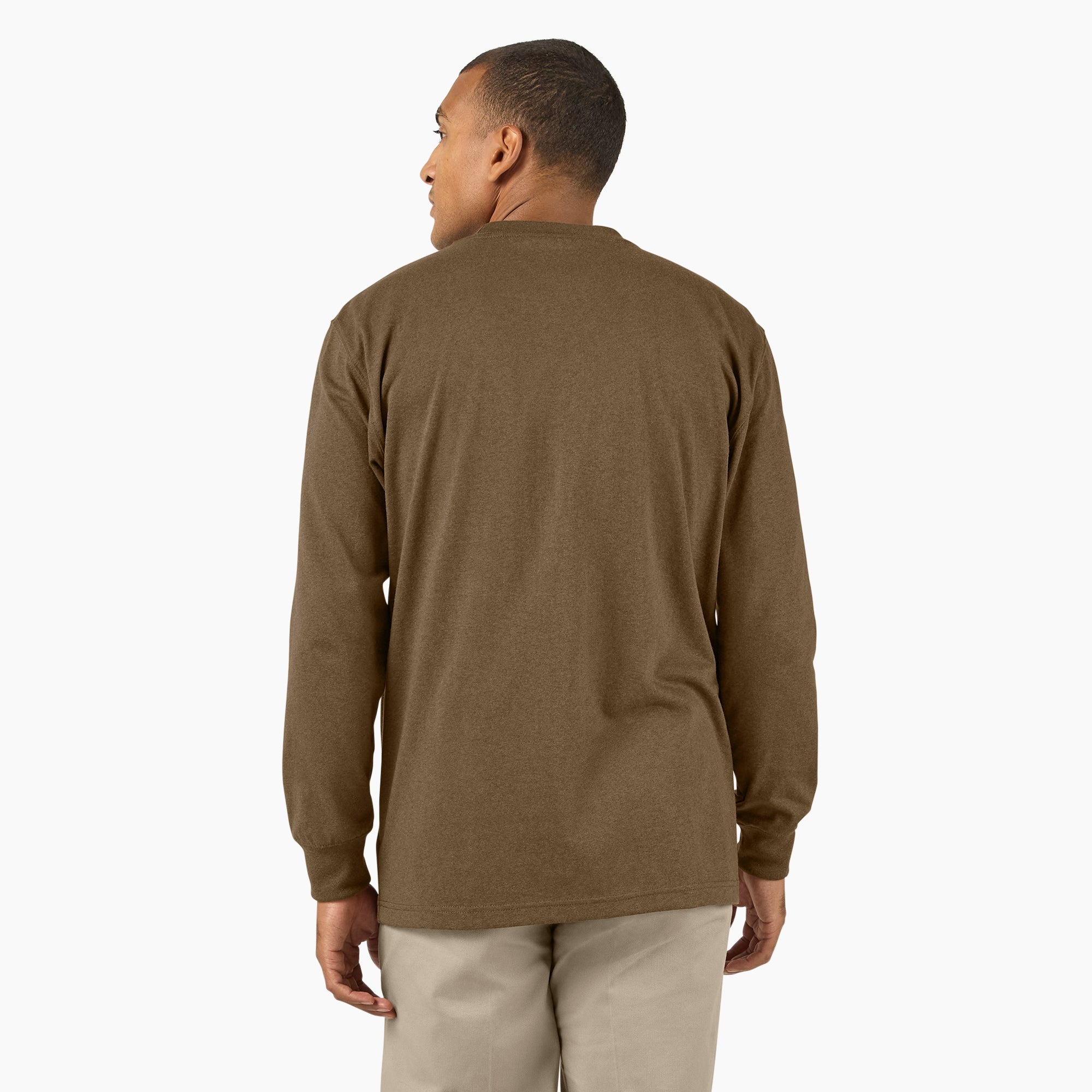 "Heavyweight Heathered Long Sleeve Pocket T-Shirt"