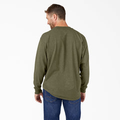"Heavyweight Heathered Long Sleeve Pocket T-Shirt"