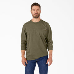 "Heavyweight Heathered Long Sleeve Pocket T-Shirt"