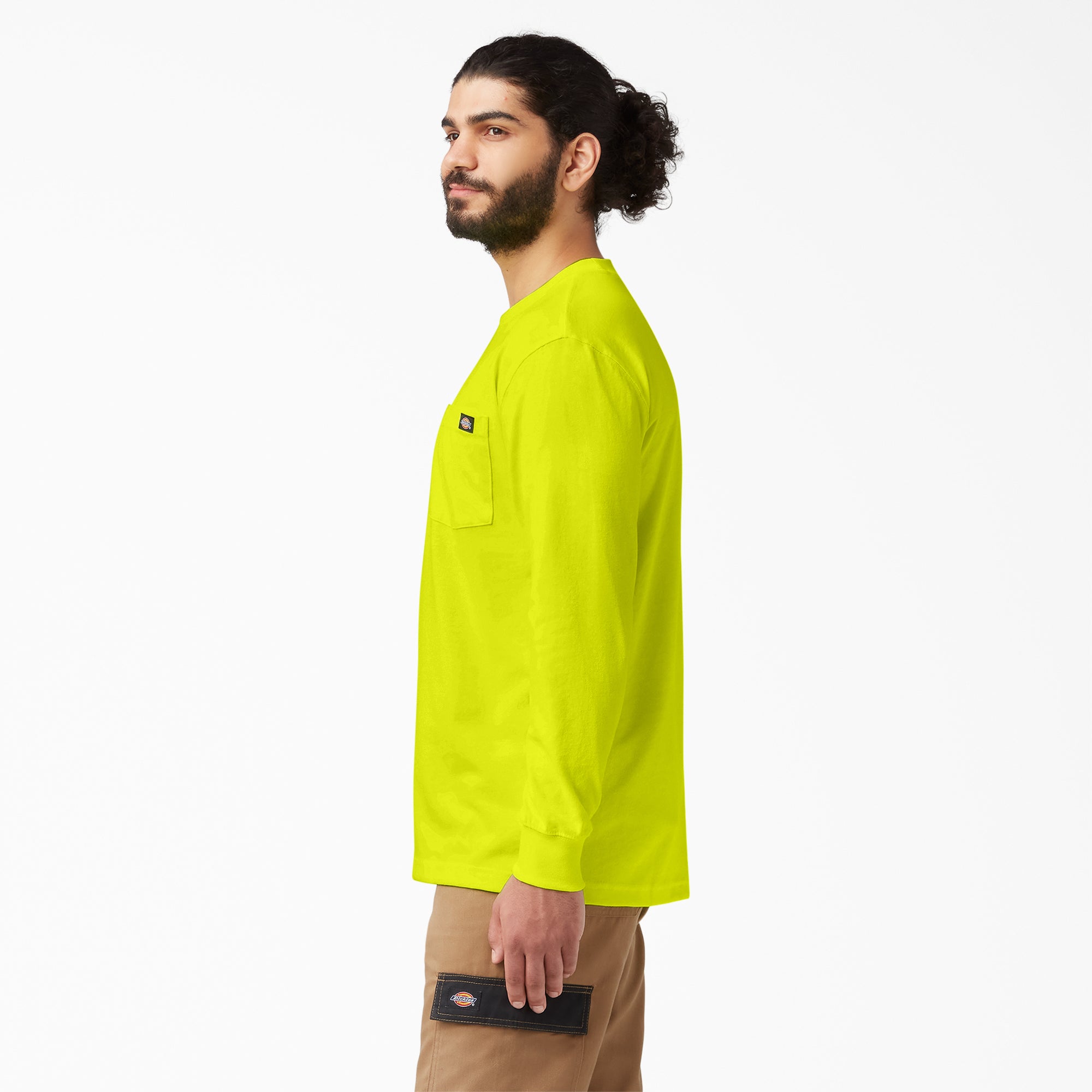"Heavyweight Neon Long Sleeve Pocket T-Shirt"