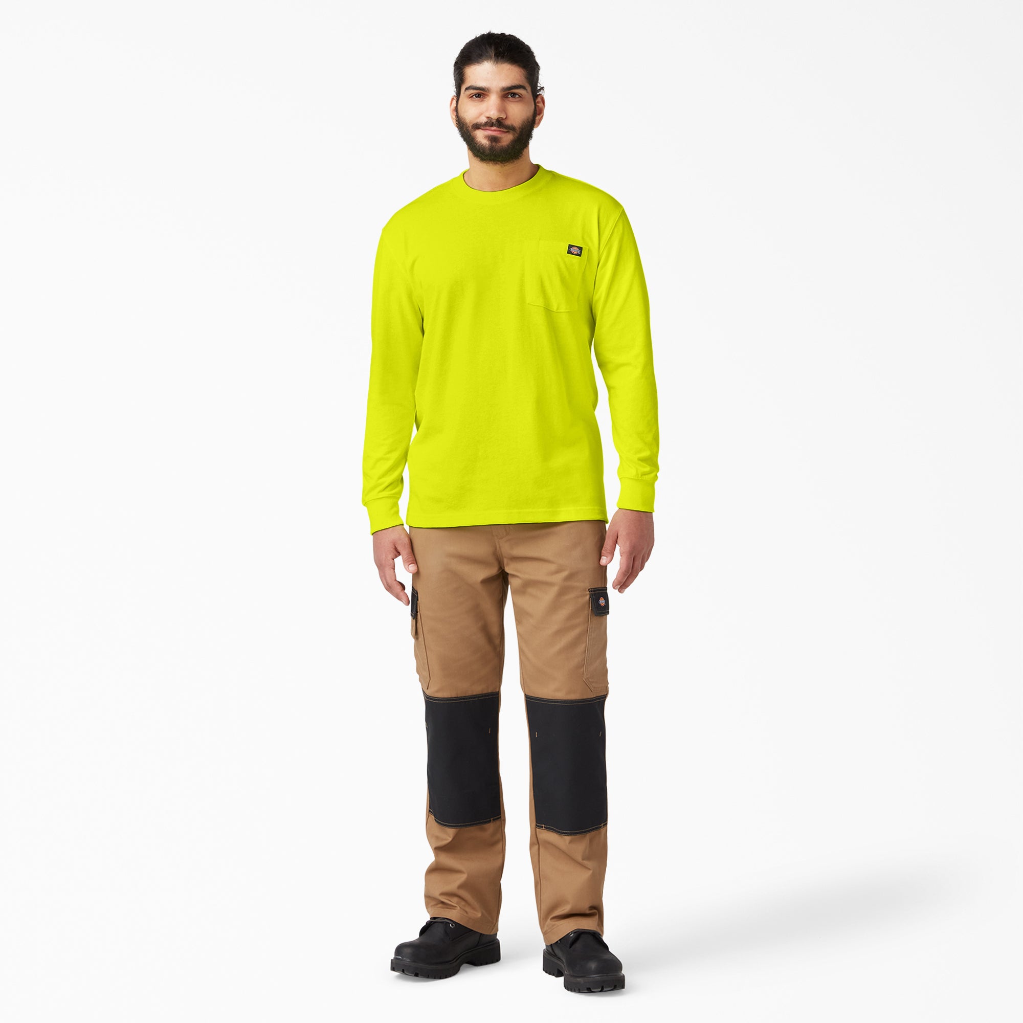 "Heavyweight Neon Long Sleeve Pocket T-Shirt"