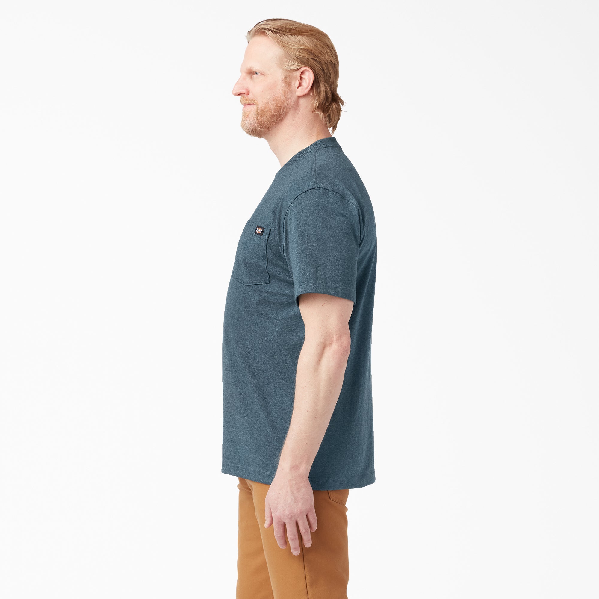 "Heavyweight Heathered Short Sleeve Pocket T-Shirt"