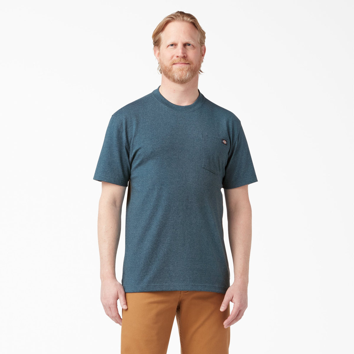 "Heavyweight Heathered Short Sleeve Pocket T-Shirt"
