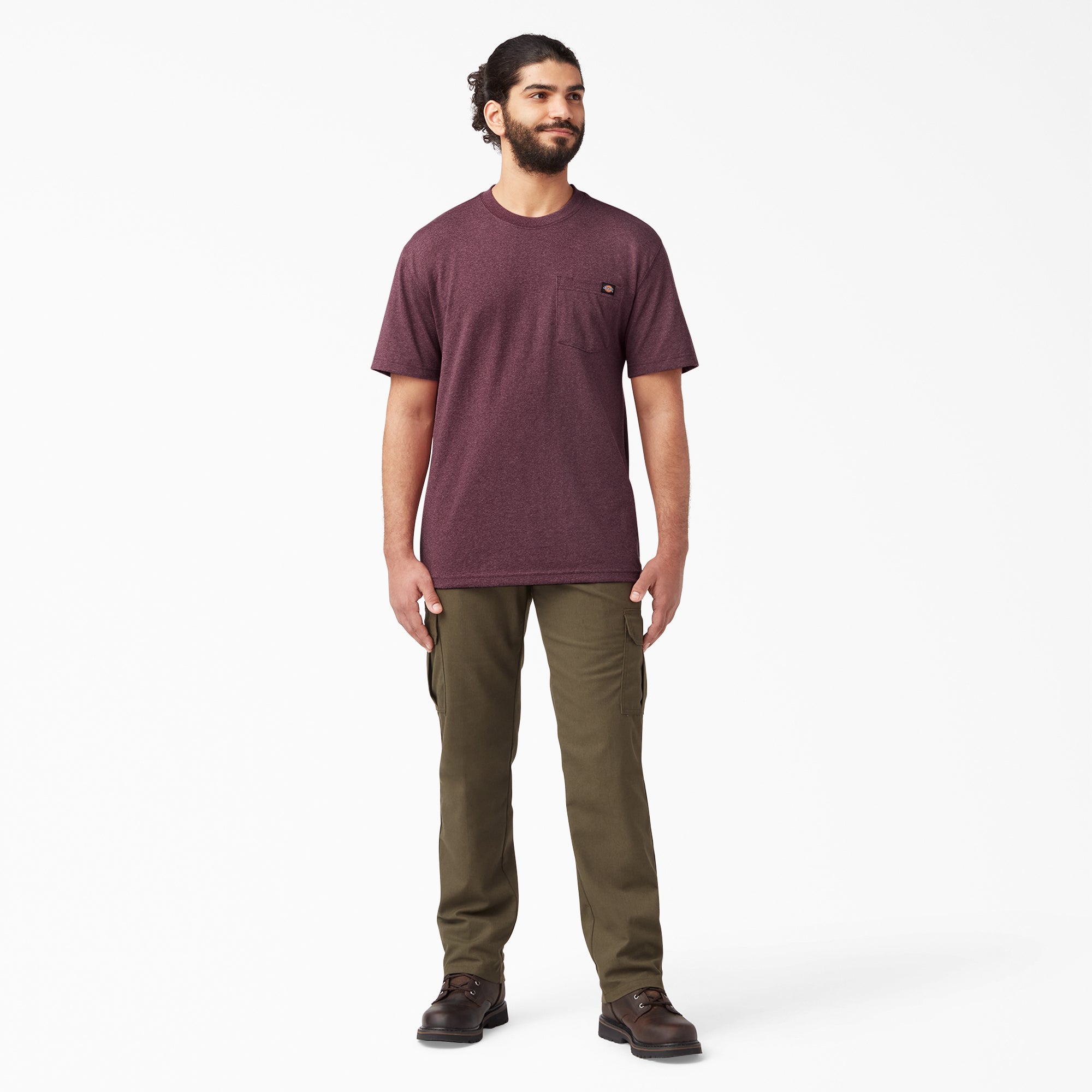 "Heavyweight Heathered Short Sleeve Pocket T-Shirt"
