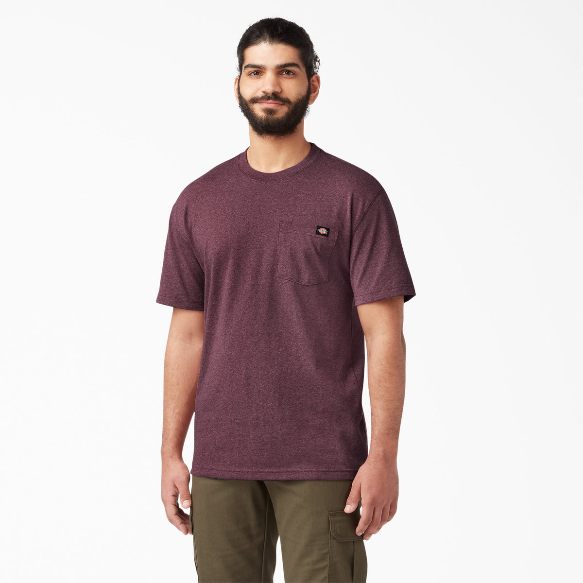"Heavyweight Heathered Short Sleeve Pocket T-Shirt"