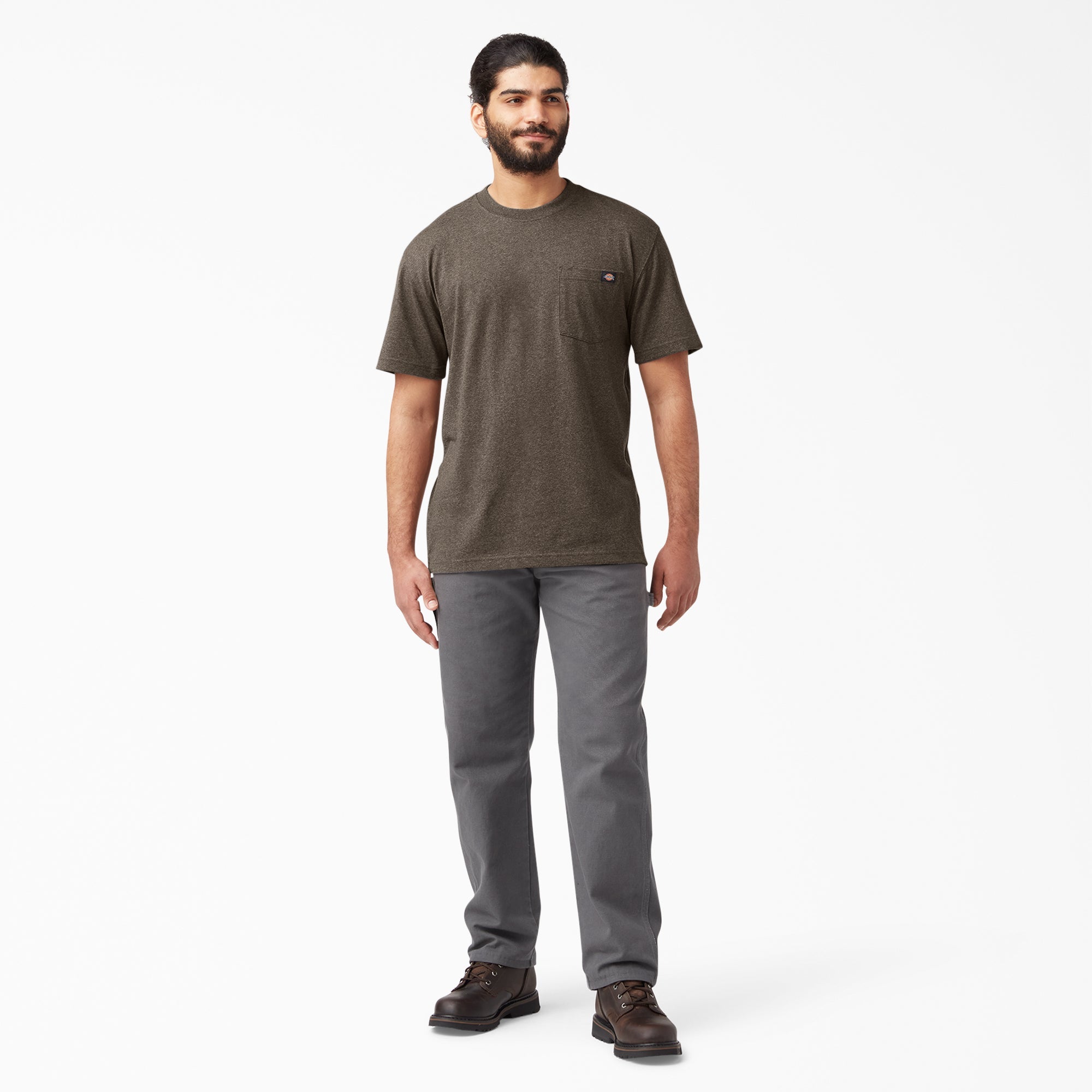 "Heavyweight Heathered Short Sleeve Pocket T-Shirt"
