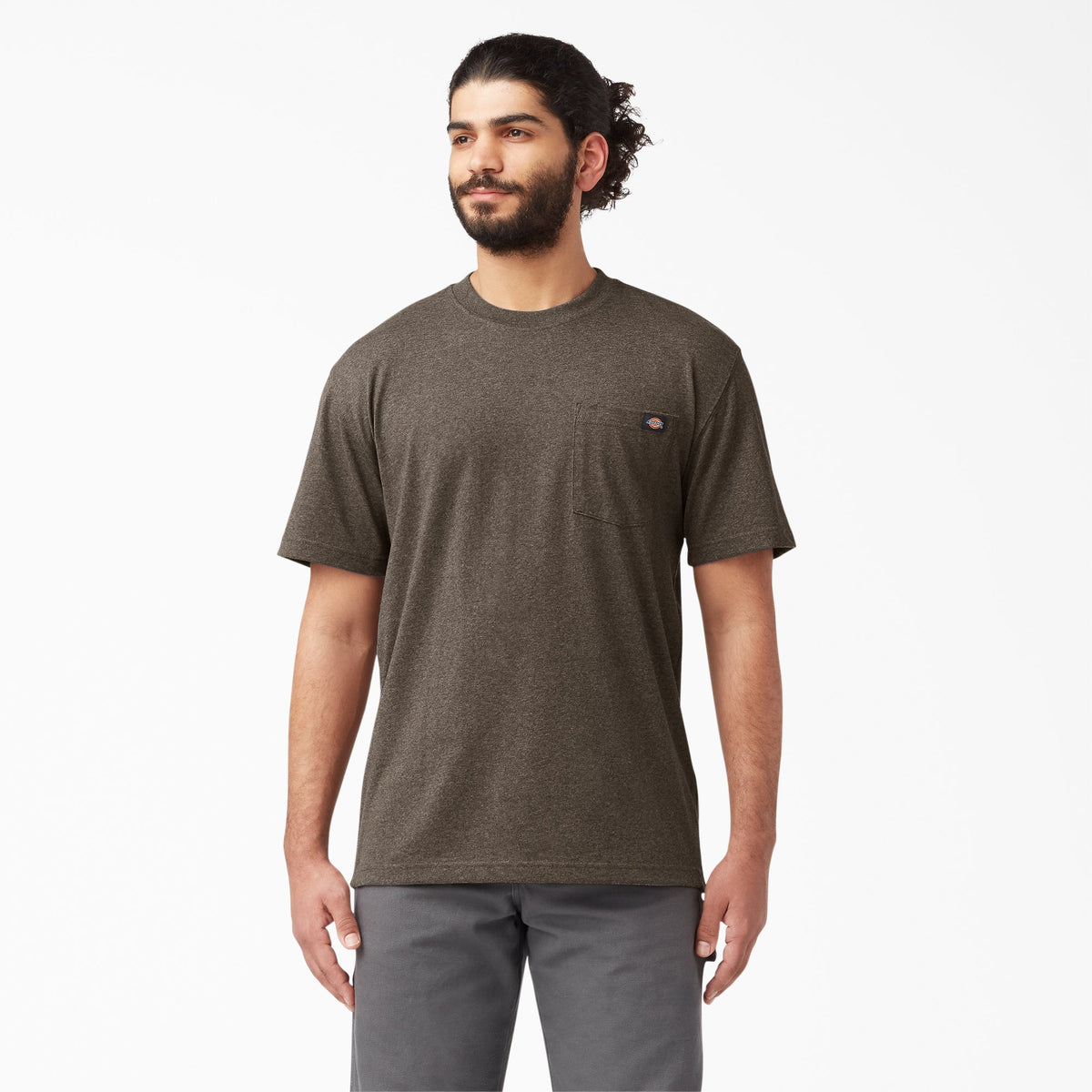 "Heavyweight Heathered Short Sleeve Pocket T-Shirt"