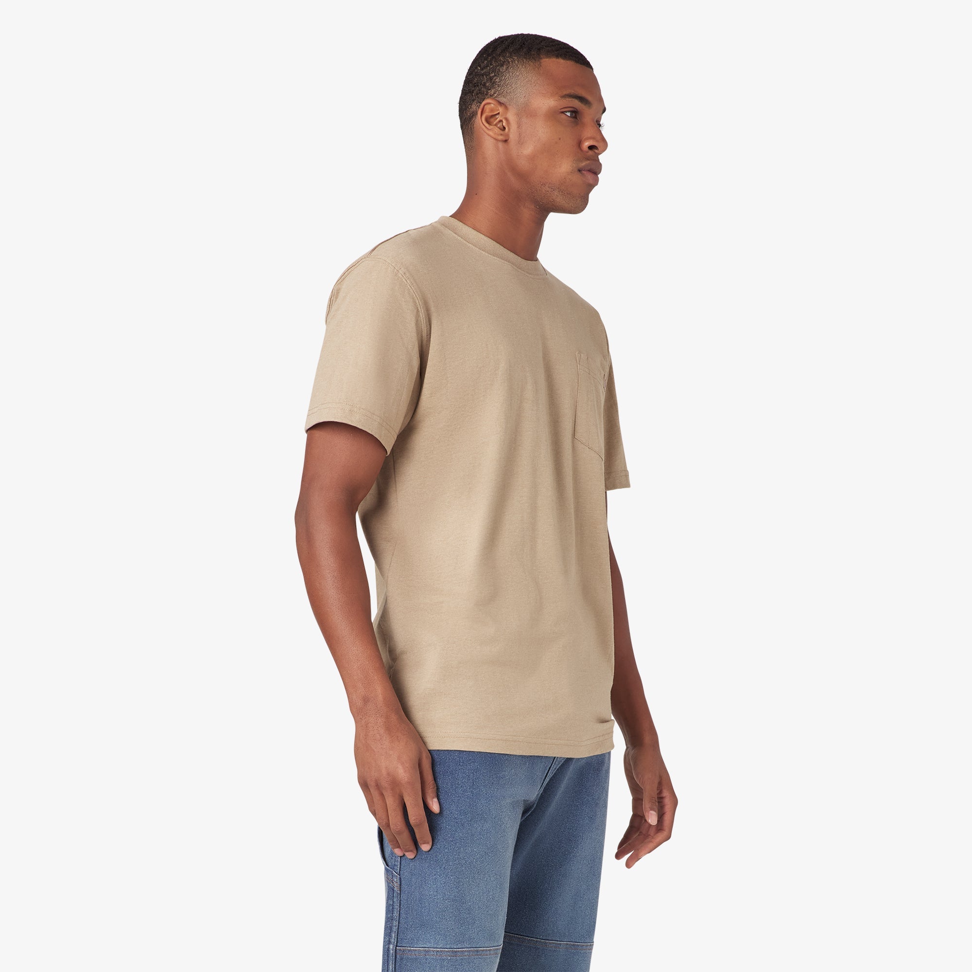 "Heavyweight Heathered Short Sleeve Pocket T-Shirt"
