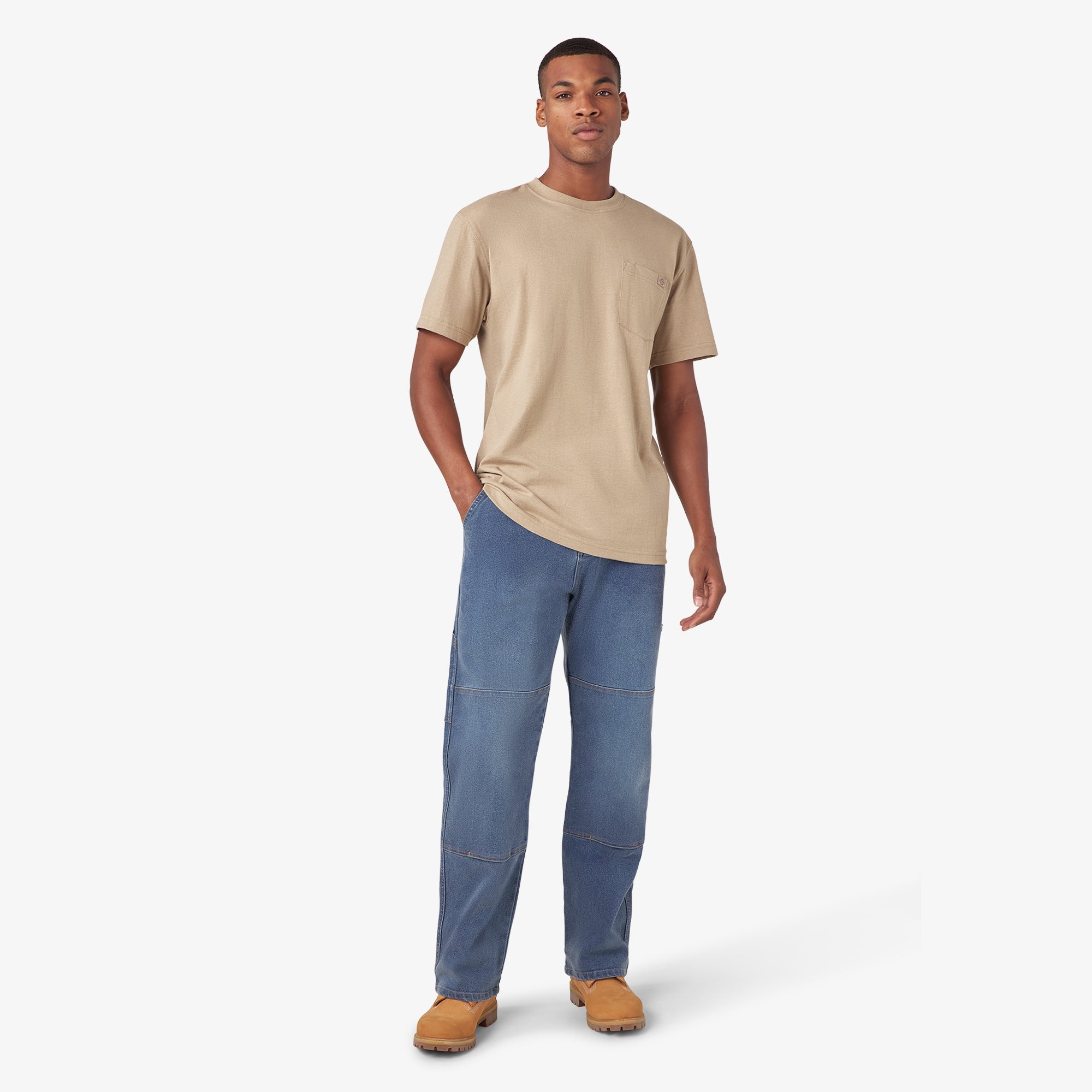 "Heavyweight Heathered Short Sleeve Pocket T-Shirt"
