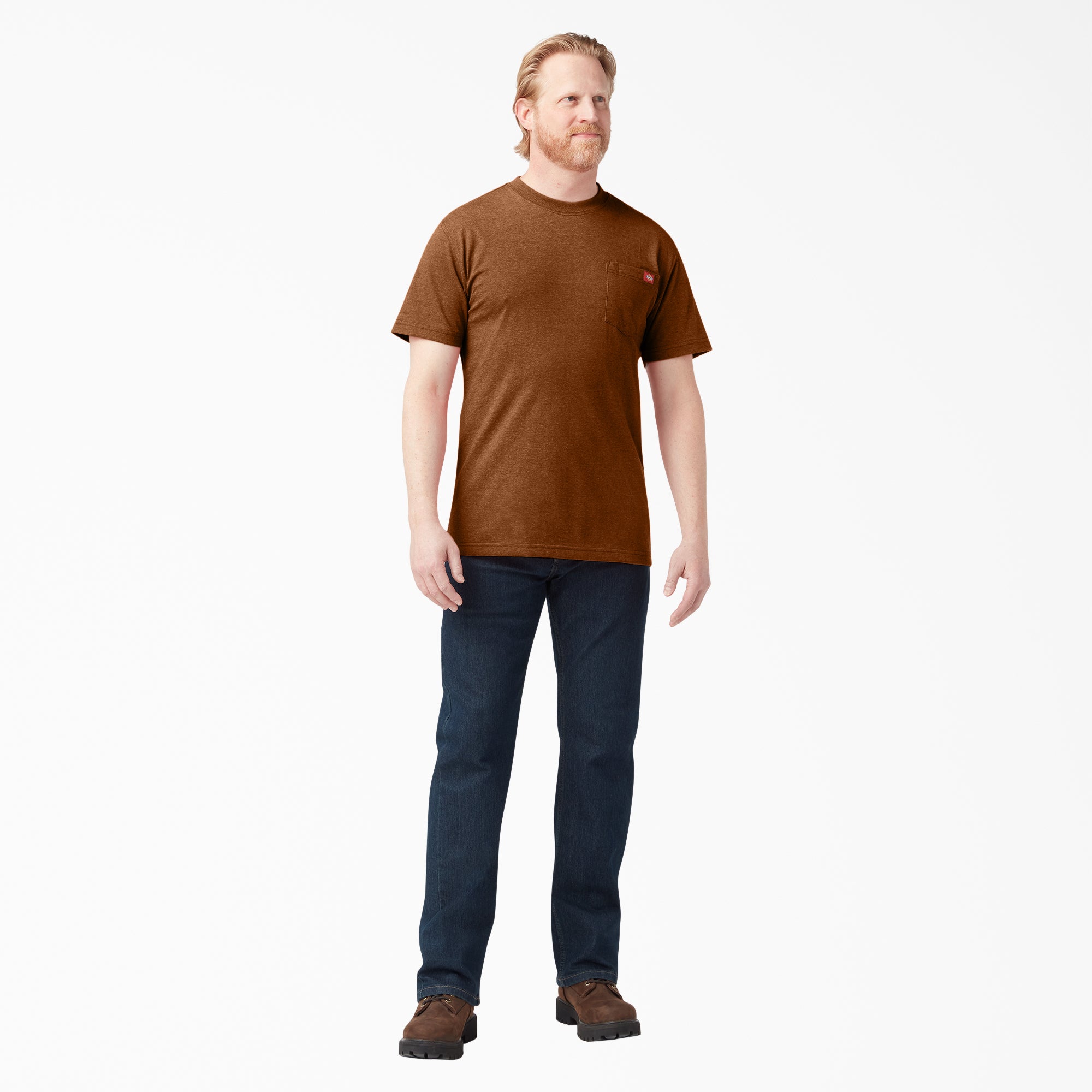 "Heavyweight Heathered Short Sleeve Pocket T-Shirt"