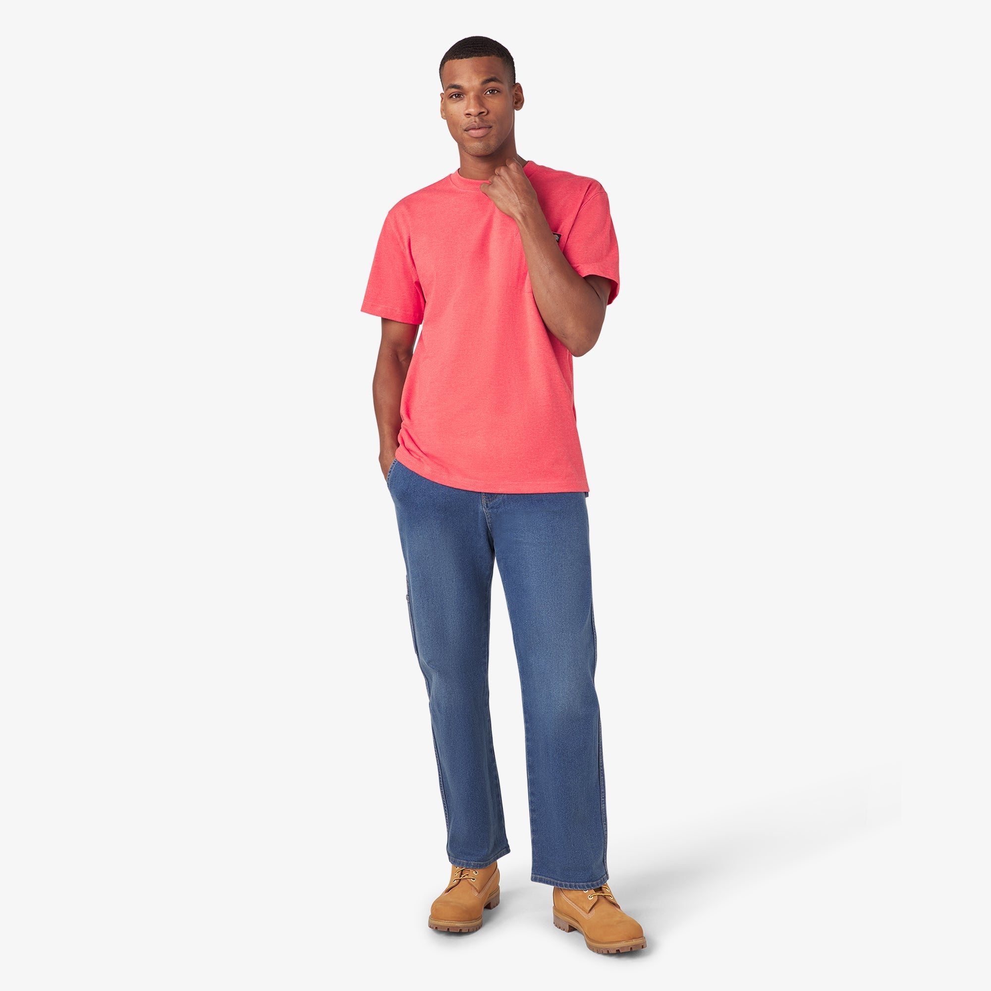 "Heavyweight Heathered Short Sleeve Pocket T-Shirt"