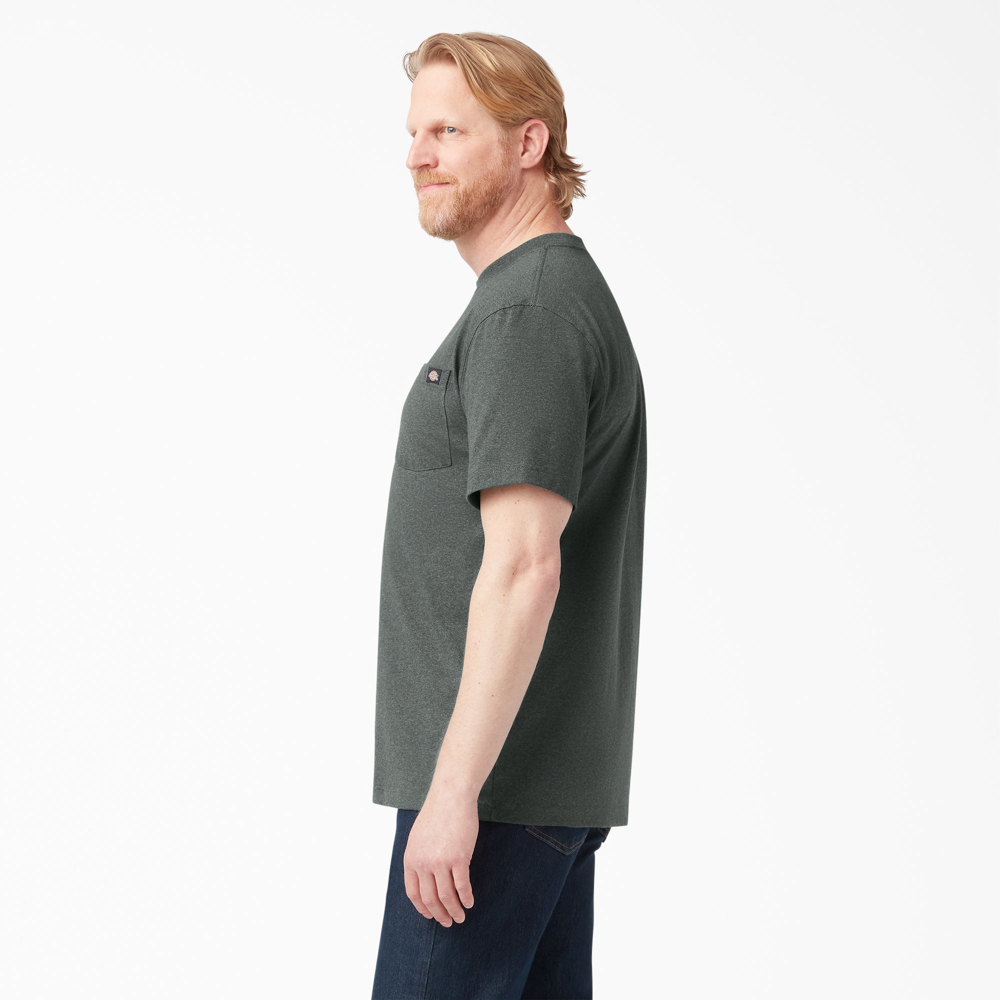 "Heavyweight Heathered Short Sleeve Pocket T-Shirt"