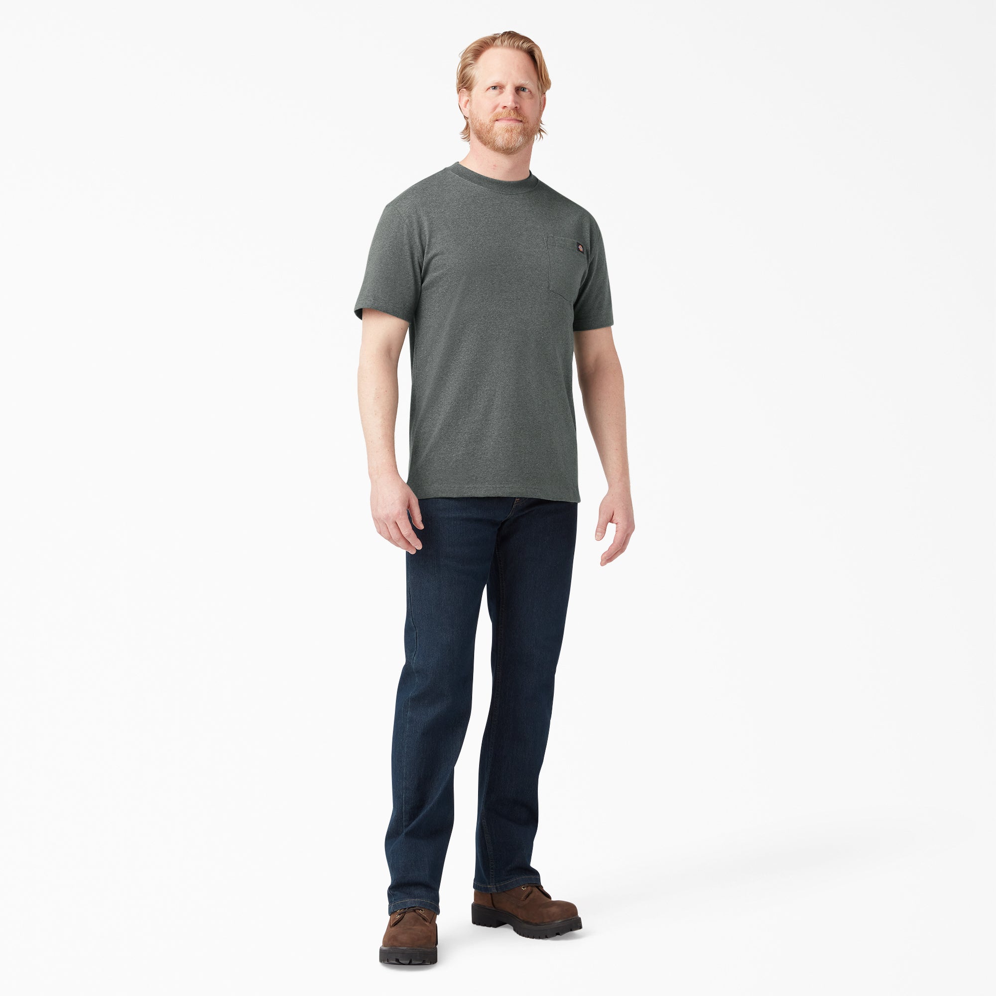 "Heavyweight Heathered Short Sleeve Pocket T-Shirt"