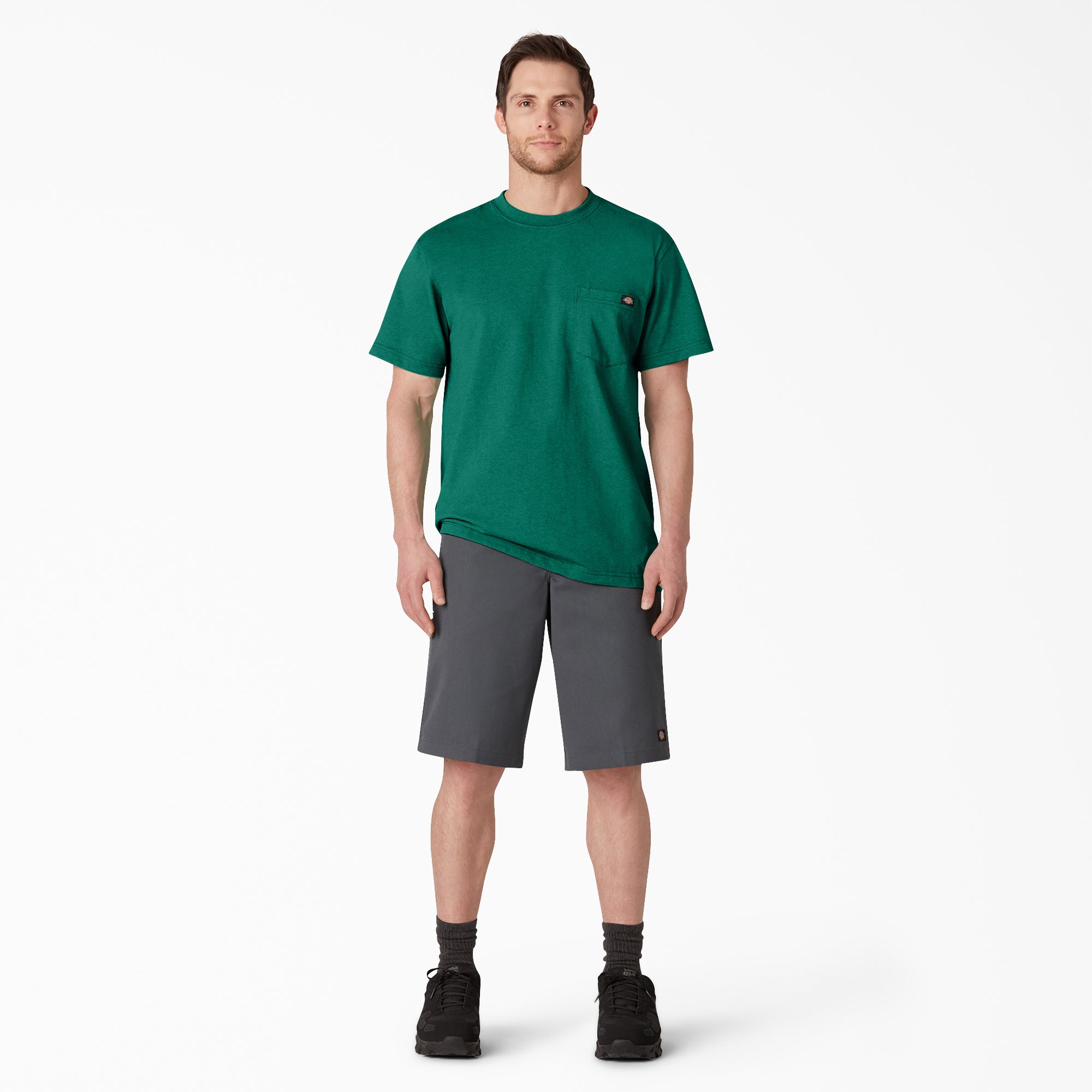 "Heavyweight Heathered Short Sleeve Pocket T-Shirt"