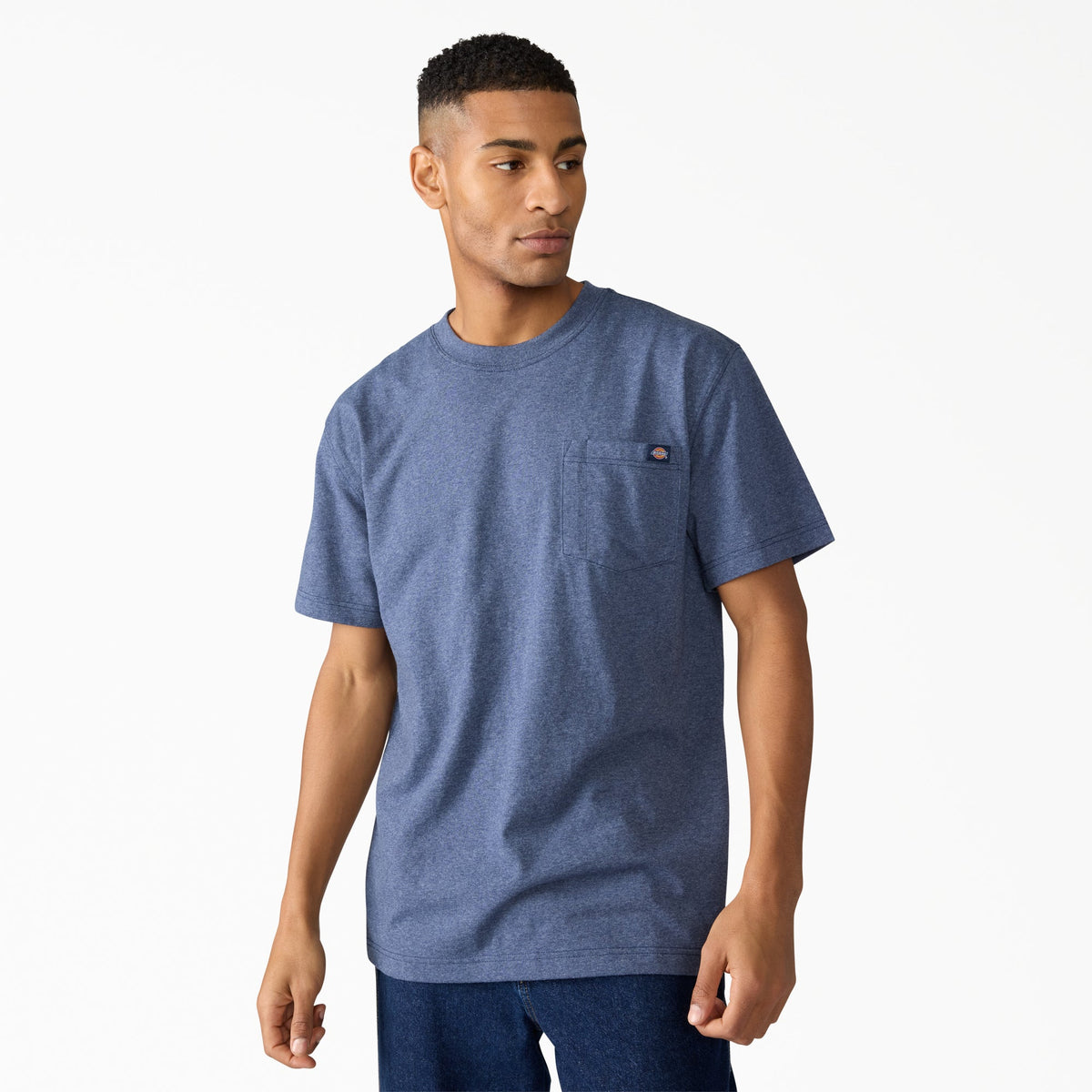 "Heavyweight Heathered Short Sleeve Pocket T-Shirt"