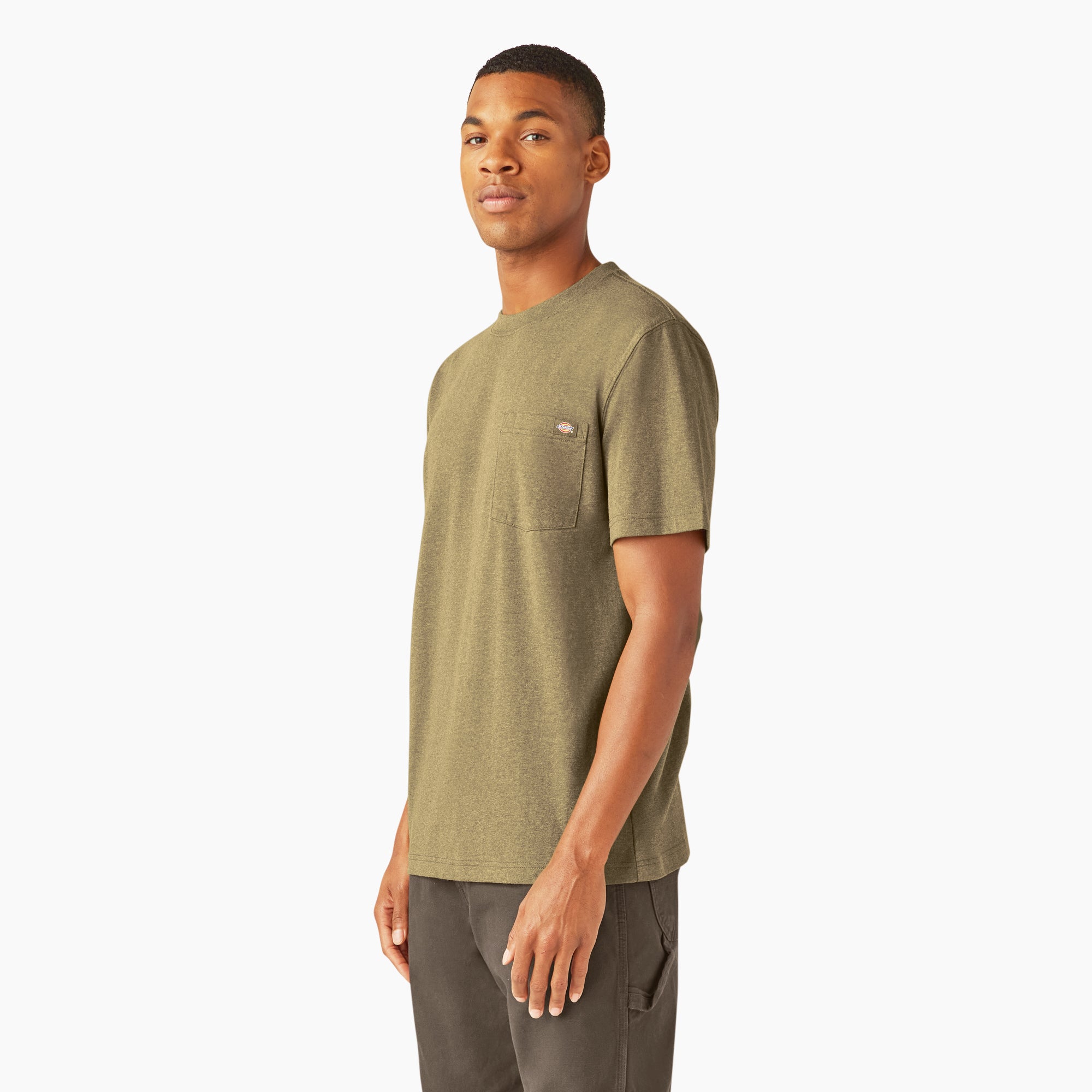 "Heavyweight Heathered Short Sleeve Pocket T-Shirt"