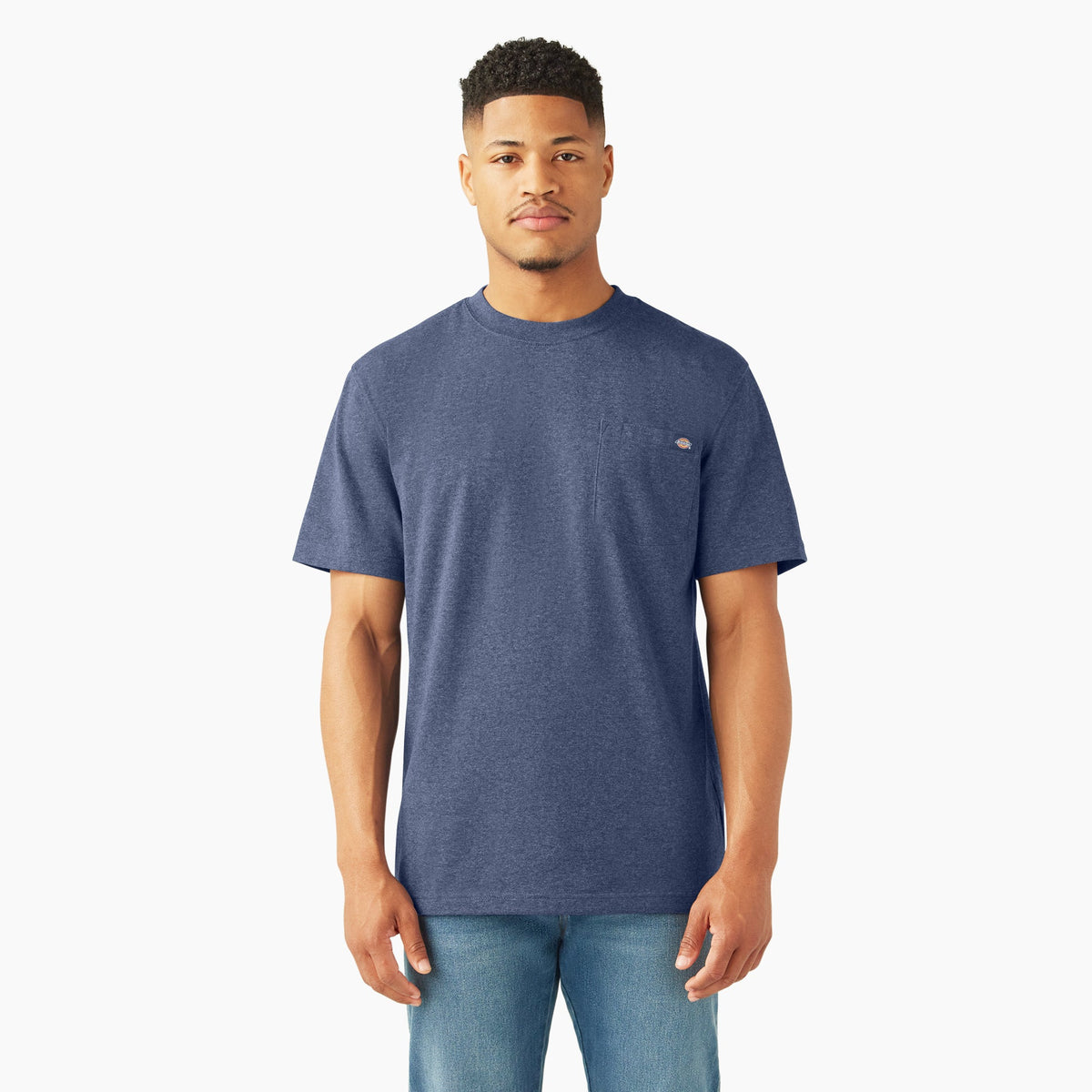 "Heavyweight Heathered Short Sleeve Pocket T-Shirt"