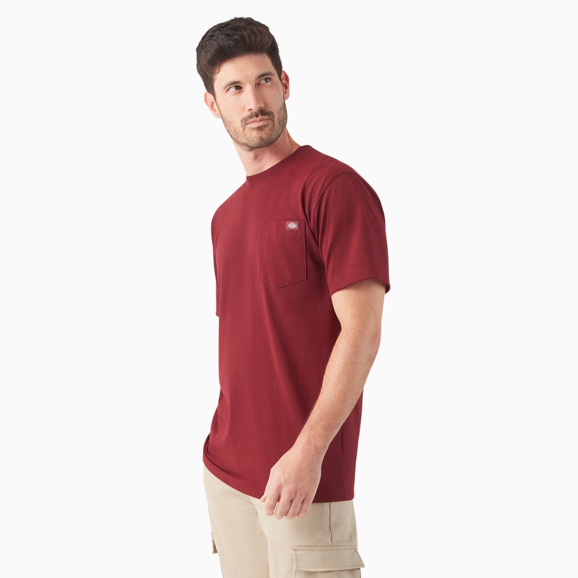 "Heavyweight Heathered Short Sleeve Pocket T-Shirt"