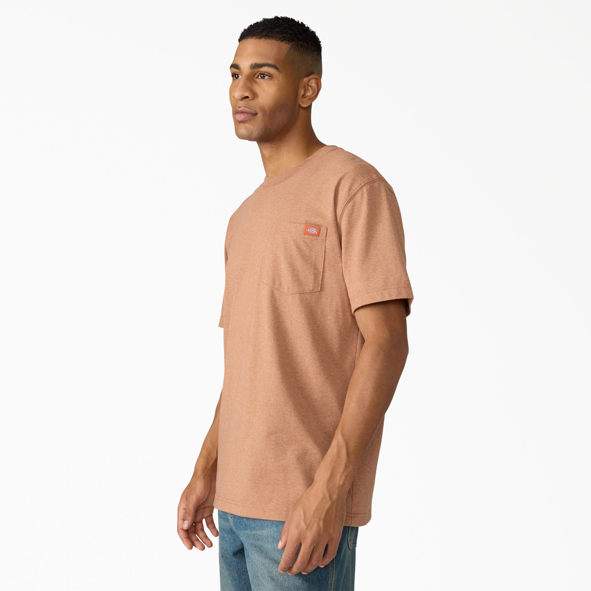 "Heavyweight Heathered Short Sleeve Pocket T-Shirt"