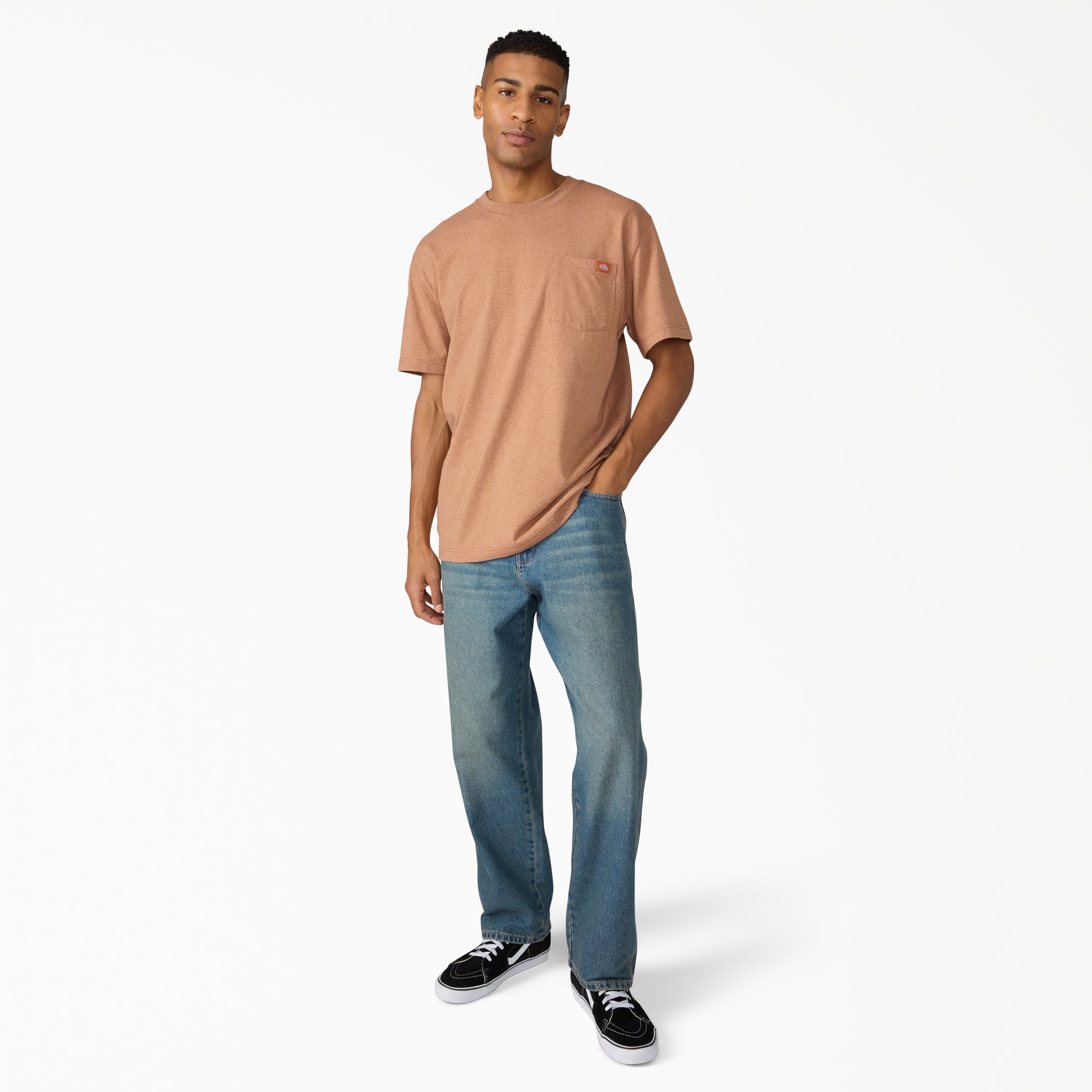 "Heavyweight Heathered Short Sleeve Pocket T-Shirt"