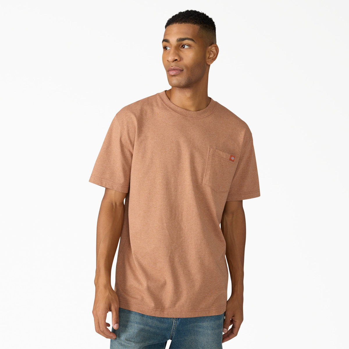"Heavyweight Heathered Short Sleeve Pocket T-Shirt"
