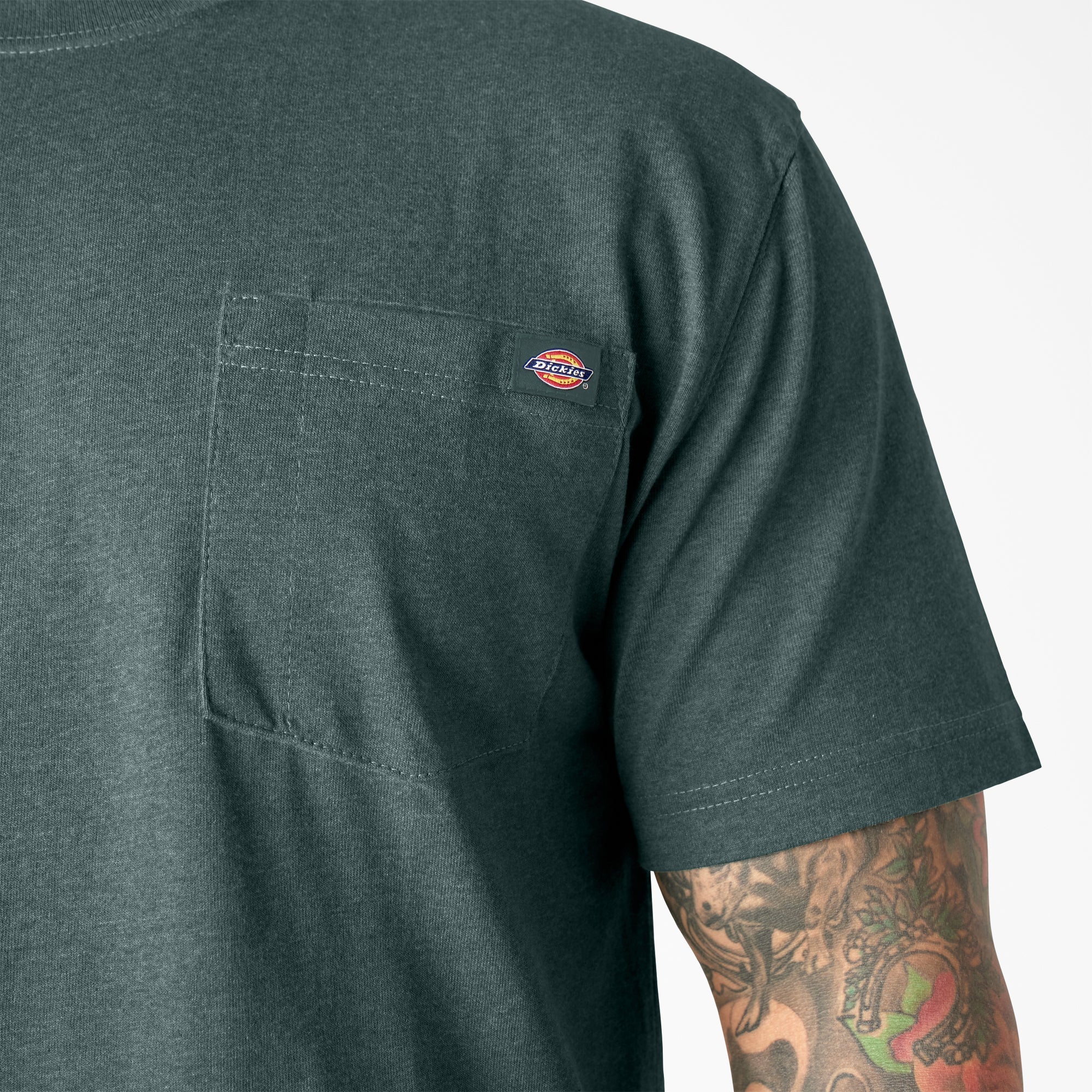 "Heavyweight Heathered Short Sleeve Pocket T-Shirt"