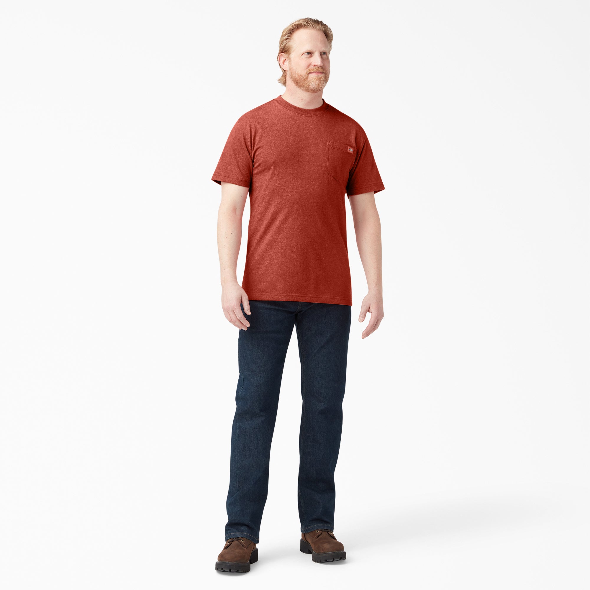 "Heavyweight Heathered Short Sleeve Pocket T-Shirt"