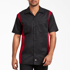 "Two-Tone Short Sleeve Work Shirt"